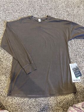 Long Sleeve Crew Neck Shirt - Brown